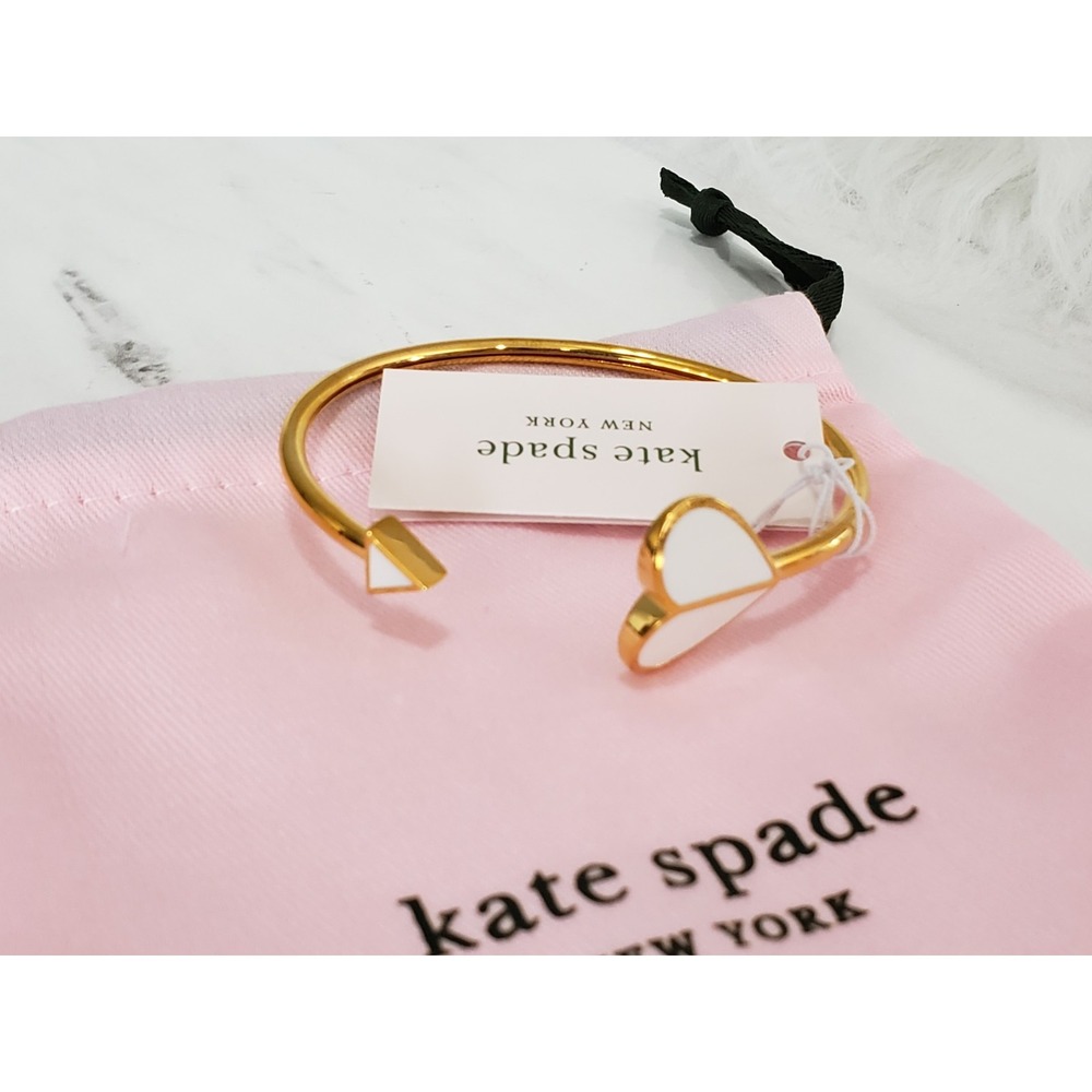 NEW Kate Spade New York Bracelet Heritage Flex Cuff Enamel White Arrow Mod Retro